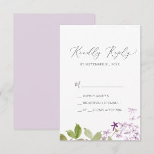 Tarjeta RSVP Rústica Lilac Simple