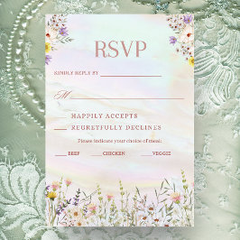 Tarjeta RSVP Rústica Pastel Garden Wedding