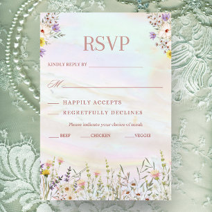 Tarjeta RSVP Rústica Pastel Garden Wedding