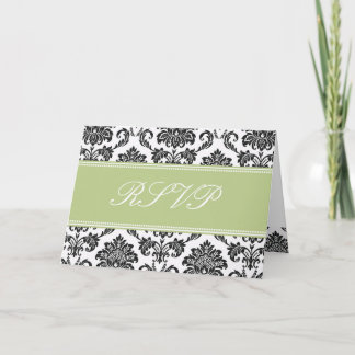Tarjeta RSVP Sage Damask