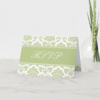 Tarjeta RSVP Sage Damask