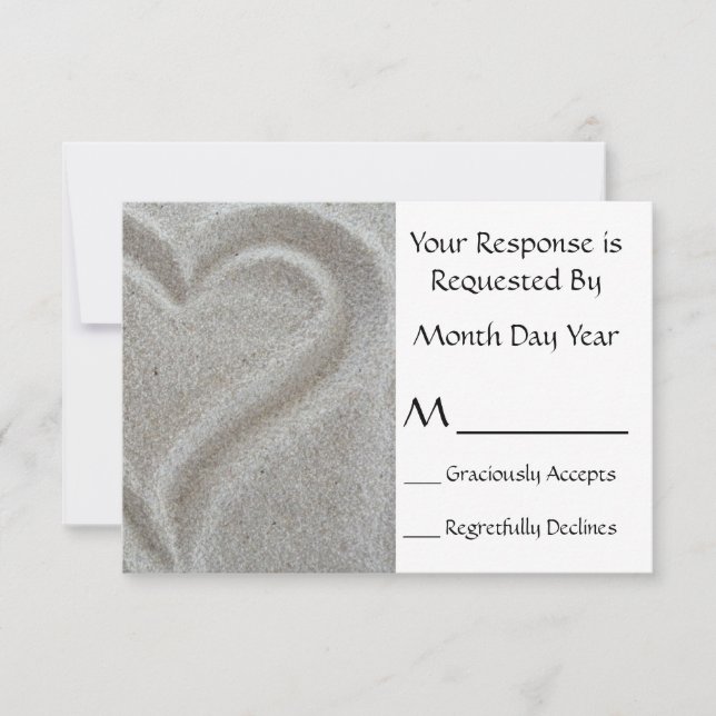 Tarjeta RSVP Sand Heart (Anverso)