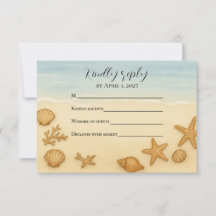 Tarjeta RSVP Seashell Serenade