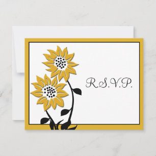 Tarjeta RSVP Sencilla para girasoles