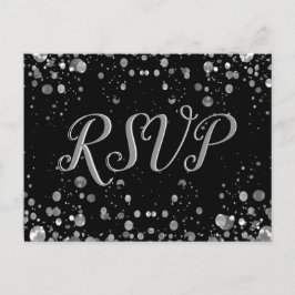 Tarjeta RSVP Silver Confetti