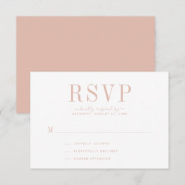 Tarjeta RSVP simple de boda Rubor