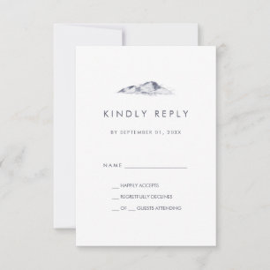Tarjeta RSVP simple de boda simple de montaña