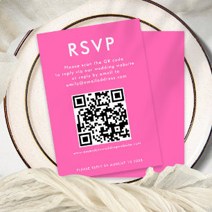 Tarjeta RSVP simple de código QR de matrimonio bla