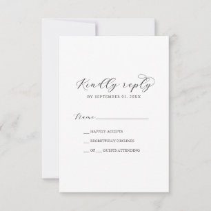 Tarjeta RSVP simple de guión elegante