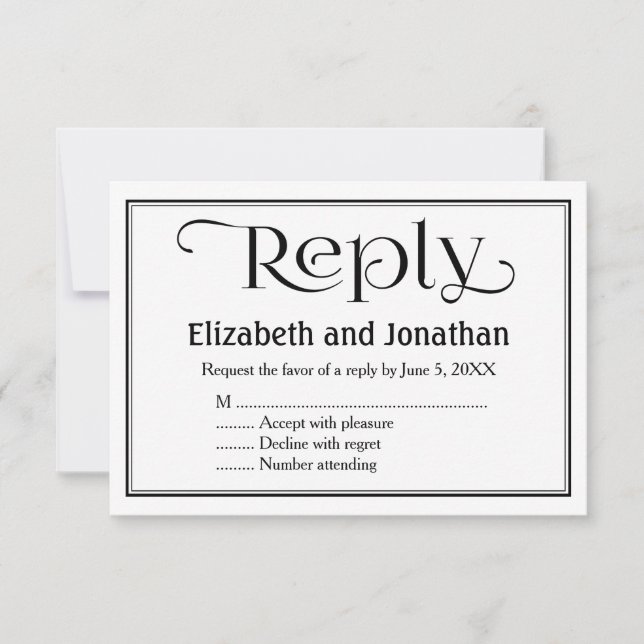 Tarjeta RSVP simple de matrimonio cristiano blanco (Anverso)