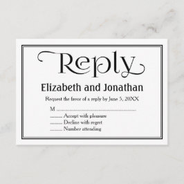 Tarjeta RSVP simple de matrimonio cristiano blanco