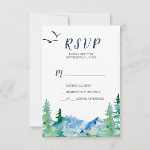 Tarjeta RSVP Simple de Montaña Rocosa