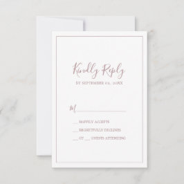 Tarjeta RSVP simple de oro para Rosa minimalista