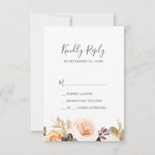 Tarjeta RSVP simple de Rustic Earth Florals