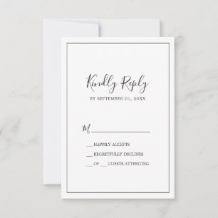 Tarjeta RSVP simple minimalista
