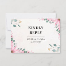 Tarjeta RSVP simple para Boda - Diseño editable
