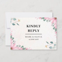Tarjeta RSVP simple para Boda - Diseño editable