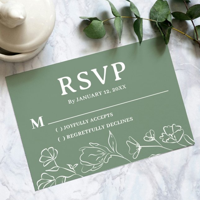Tarjeta RSVP simple para Boda - Diseño editable (Subido por el creador)