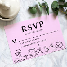 Tarjeta RSVP simple para Boda - Diseño editable