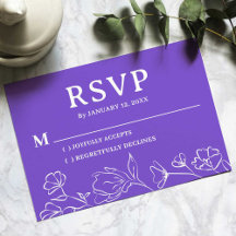 Tarjeta RSVP simple para Boda - Diseño editable