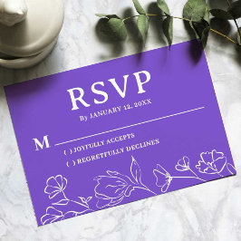 Tarjeta RSVP simple para Boda - Diseño editable