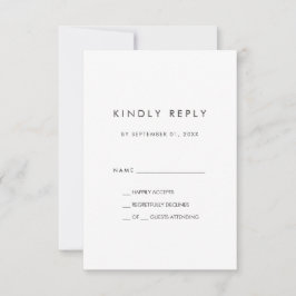 Tarjeta RSVP simple para tipografía de moda