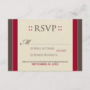 Tarjeta RSVP simple (rojo/chocolate)