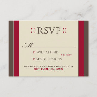 Tarjeta RSVP simple (rojo/chocolate)