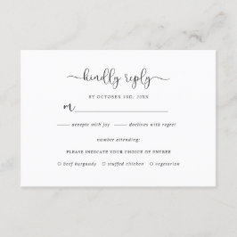 Tarjeta RSVP simple Rústica Kraft Brown Wedding
