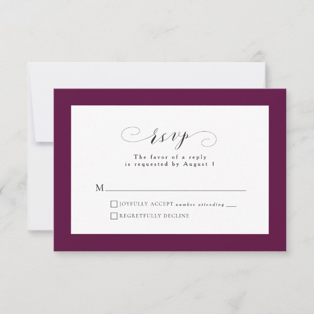 Tarjeta RSVP simple y elegante (Anverso)