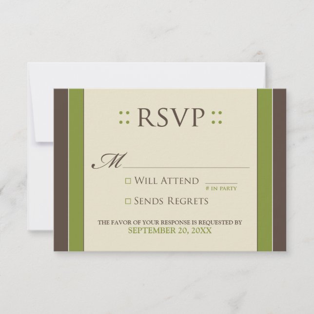 Tarjeta RSVP simple y elegante (aceite/chocolate) (Anverso)