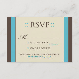 Tarjeta RSVP simple y elegante (agua/chocolate)