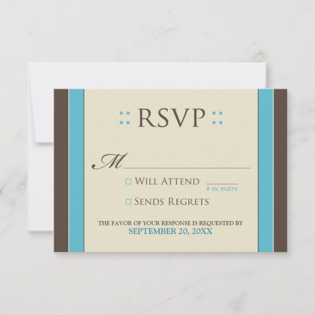 Tarjeta RSVP simple y elegante (agua/chocolate) (Anverso)