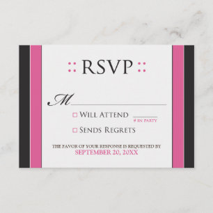 Tarjeta RSVP simple y elegante (fucsia/negro)