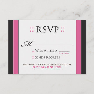 Tarjeta RSVP simple y elegante (fucsia/negro)