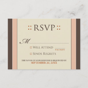 Tarjeta RSVP simple y elegante (rosa/chocolate par