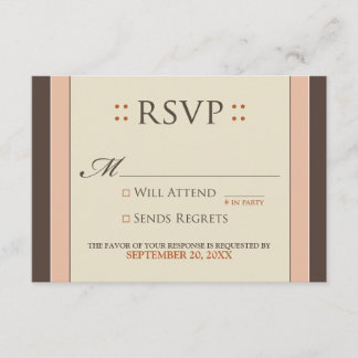 Tarjeta RSVP simple y elegante (rosa/chocolate par
