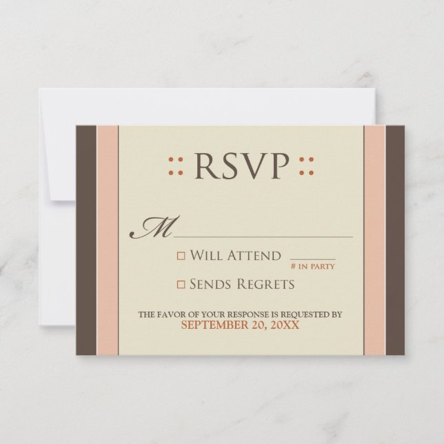Tarjeta RSVP simple y elegante (rosa/chocolate par (Anverso)
