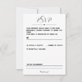 Tarjeta RSVP simple y Minimalista