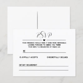 Tarjeta RSVP simple y Minimalista