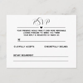 Tarjeta RSVP simple y Minimalista