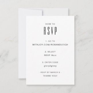 Tarjeta RSVP simple y moderna