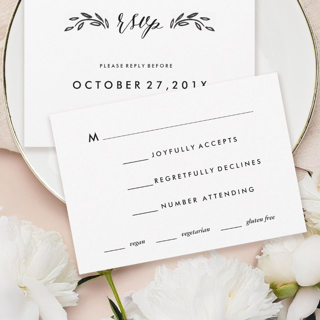 Tarjeta RSVP simplificada de Boda de Woodland de c (Subido por el creador)