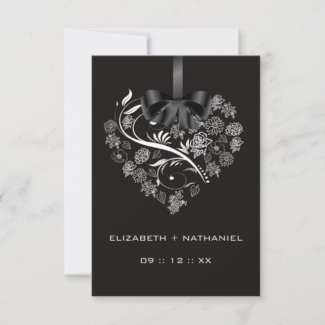 Tarjeta RSVP sin corazón - medianoche (Anverso)