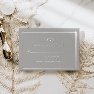 Tarjeta RSVP sin tiempo Greige