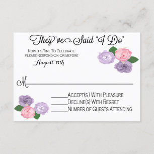 Tarjeta RSVP sólo para recepción de boda floral