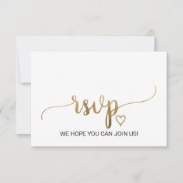 Tarjeta RSVP Song Song Simple Gold Caligrafía