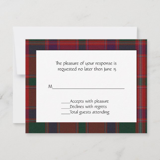 Tarjeta RSVP Stewart Plaid (Anverso)