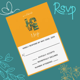 Tarjeta RSVP temática de Naranja de AMOR de Susan 