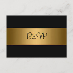 Tarjeta RSVP Todos los eventos Elegante Oro de Bro